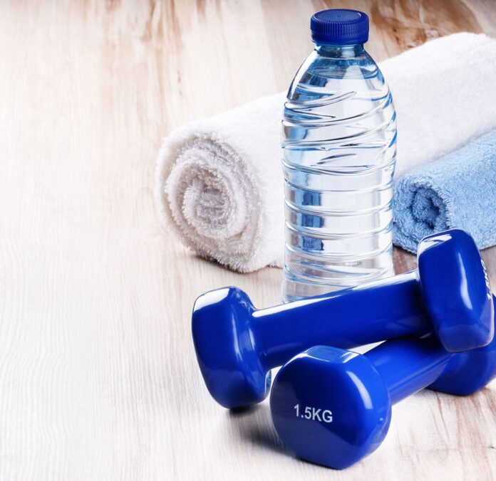 Fitness background, sport equipment,